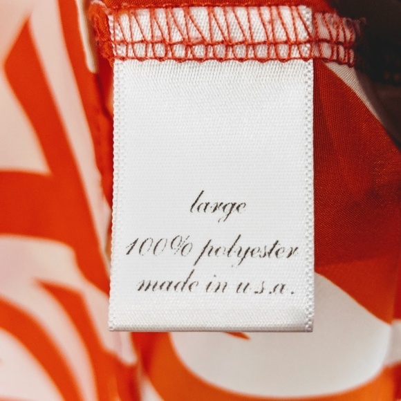 Francescas Womens Chevron Striped Short Sleeve Blouse Size L Button Accent Boho - Picture 5 of 5